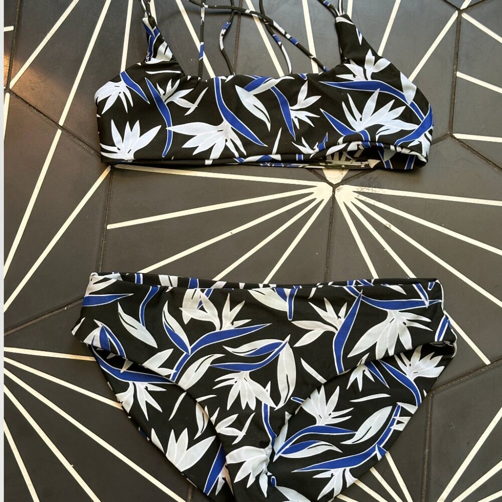 Mikoh Palm Print Bikini Set, size S.